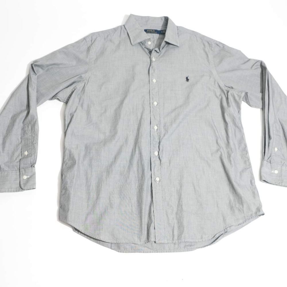 Polo Ralph Lauren Men's Size XL Gray Long Sleeve Button Down Dress Shirt